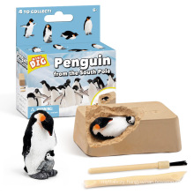 Amazon hot selling children's puzzle excavation toys creative new DIY mining penguins scientific education exploration Animal to